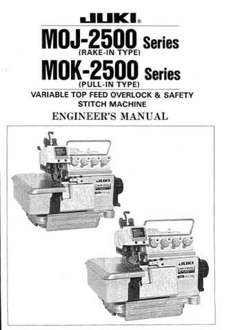 JUKI MOJ-2500 SERIES SEWING MACHINE ENGINEERS MANUAL 38 PAGES ENG