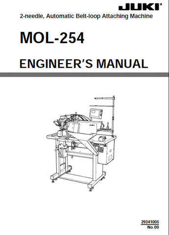 JUKI MOL-254 SEWING MACHINE ENGINEERS MANUAL 234 PAGES ENG