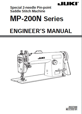 JUKI MP-200N SERIES SEWING MACHINE ENGINEERS MANUAL 34 PAGES ENG