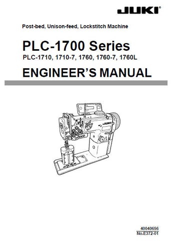 JUKI PLC-1700 SERIES SEWING MACHINE ENGINEERS MANUAL 109 PAGES ENG