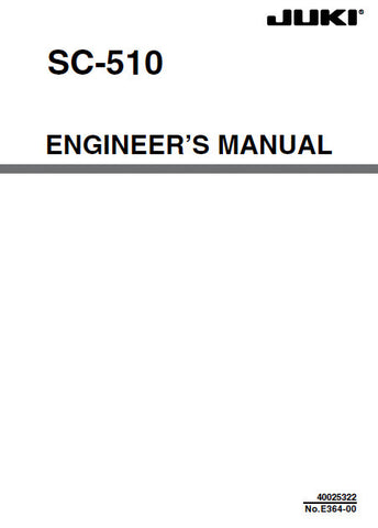 JUKI SC-510 SEWING MACHINE ENGINEERS MANUAL 73 PAGES ENG