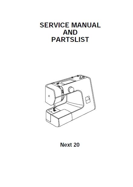 JUKI NEXT 20 SEWING MACHINE SERVICE MANUAL 45 PAGES ENG