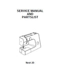 JUKI NEXT 20 SEWING MACHINE SERVICE MANUAL 45 PAGES ENG