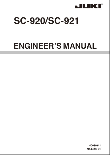 JUKI SC-920 SC-921 SEWING MACHINE ENGINEERS MANUAL 85 PAGES ENGLISH