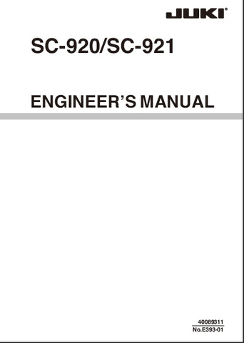 JUKI SC-920 SC-921 SEWING MACHINE ENGINEERS MANUAL 85 PAGES ENGLISH