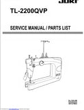 JUKI TL-2200QVP SEWING MACHINE SERVICE MANUAL 60 PAGES ENG