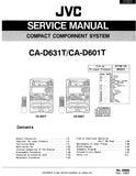 JVC CA-D631T CA-D601T COMPACT COMPONENT SYSTEM SERVICE MANUAL INC SCHEM DIAGS 153 PAGES ENG