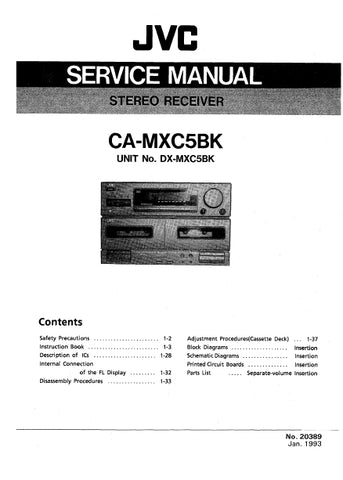 JVC CA-MXC5BK STEREO RECEIVER SERVICE MANUAL 78 PAGES ENGLISH