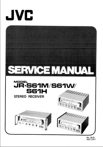 JVC JR-S61M JR-S61W JR-S61H STEREO RECEIVER SERVICE MANUAL INC SCHEM DIAGS 32 PAGES ENG