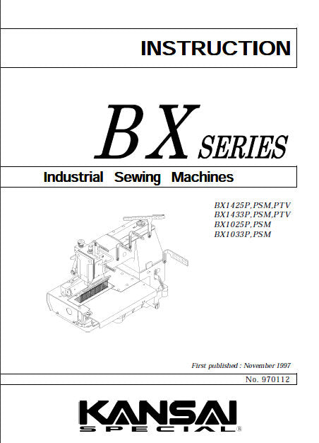 KANSAI BX SERIES SEWING MACHINE INSTRUCTION MANUAL 26 PAGES ENG