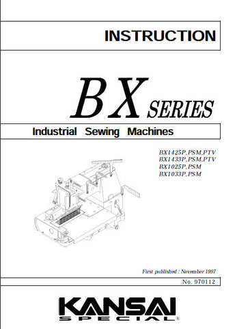 KANSAI BX SERIES SEWING MACHINE INSTRUCTION MANUAL 26 PAGES ENG
