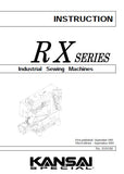 KANSAI RX SERIES SEWING MACHINE INSTRUCTION MANUAL 29 PAGES ENG