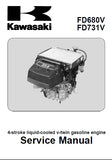 KAWASAKI FD680V FD731V 4 STROKE LIQUID-COOLED V-TWIN GASOLINE ENGINE SERVICE MANUAL 162 PAGES ENGLISH