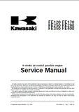 KAWASAKI FE120 FE170 FE250 FE290 FE350 FE400 4 STROKE AIR-COOLED GASOLINE ENGINE SERVICE MANUAL 101 PAGES ENGLISH