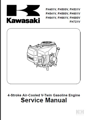 KAWASAKI FH451V FH541V FH641V FH500V FH580V FH661V FH531V FH601V FH680V FH721V 4 STROKE AIR-COOLED V-TWIN GASOLINE ENGINE SERVICE MANUAL 181 PAGES ENG
