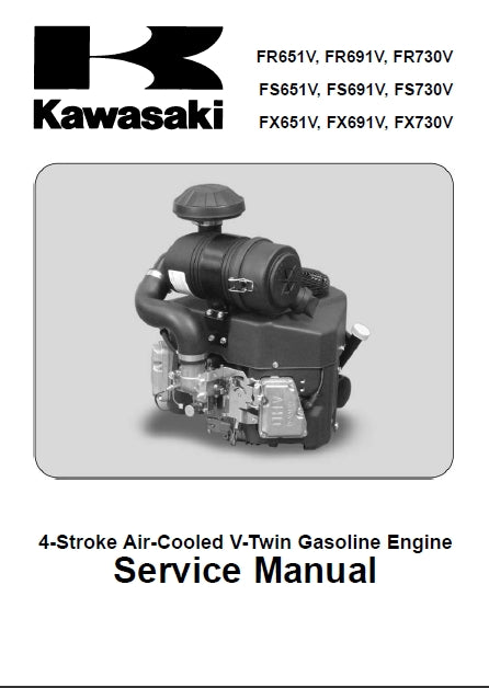 KAWASAKI FR651V FR691V FR730V FS651V FS691V FS730V FX651V FX691V FX730V 4 STROKE AIR-COOLED V-TWIN GASOLINE ENGINE SERVICE MANUAL 177 PAGES ENGLISH