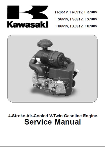 KAWASAKI FR651V FR691V FR730V FS651V FS691V FS730V FX651V FX691V FX730V 4 STROKE AIR-COOLED V-TWIN GASOLINE ENGINE SERVICE MANUAL 177 PAGES ENGLISH