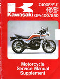 KAWASAKI GPZ400 GPZ550 Z400F Z400F-II Z500F Z550F MOTORCYCLE SERVICE MANUAL INC SCHEM DIAGS 126 PAGES ENG