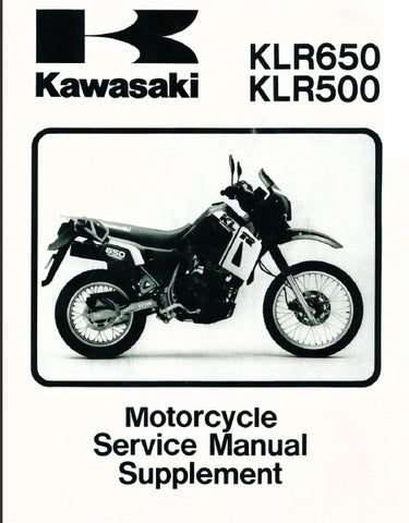KAWASAKI KLR650 KLR500 MOTORCYCLE SERVICE MANUAL SUPPLEMENT INC SCHEM DIAGS 130 PAGES ENG