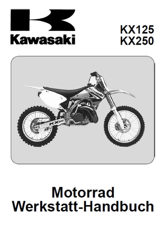 KAWASAKI KX125 KX250 MOTORRAD 2002-2005 WERKSTATT-HANDBUCH 358 SEITE DEUTSCH