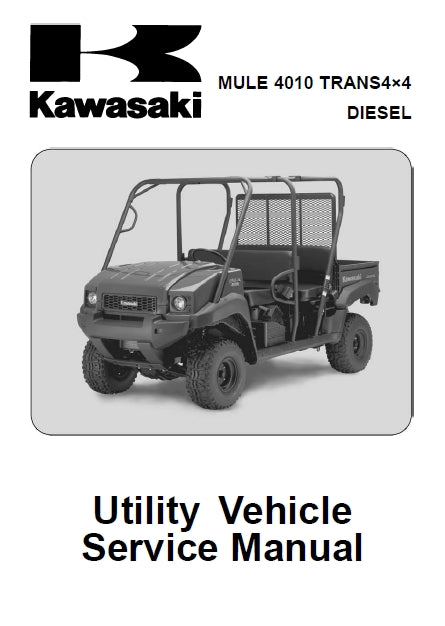 KAWASAKI MULE 4010 UTILITY VEHICLE SERVICE MANUAL INC SCHEM DIAGS 557 PAGES ENG
