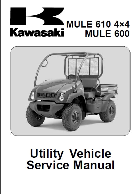 KAWASAKI MULE 610 4X4 MULE 600 UTILITY VEHICLE SERVICE MANUAL 411 PAGES ENG