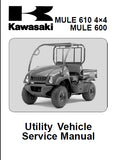 KAWASAKI MULE 610 4X4 MULE 600 UTILITY VEHICLE SERVICE MANUAL 411 PAGES ENG