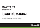 KAWASAKI MULE PRO-FXT UTILITY VEHICLE OWNERS MANUAL 176 PAGES ENG