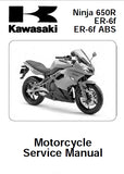 KAWASAKI NINJA 650R ER-6f ER-6f ABS MOTORCYCLE SERVICE MANUAL INC SCHEM DIAGS 623 PAGES ENG