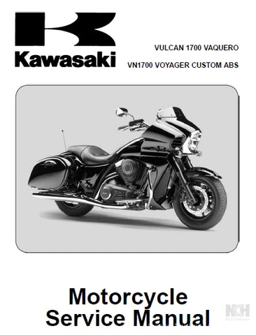 KAWASAKI VULCAN 1700 VAQUERO VN1700 VOYAGER CUSTOM ABS MOTORCYCLE SERVICE MANUAL INC SCHEM DIAGS 735 PAGES ENG
