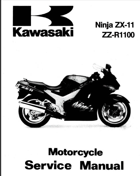 KAWASAKI ZX-11 NINJA ZZ-R1100 MOTORCYCLE SERVICE MANUAL 290 PAGES ENG