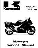 KAWASAKI ZX-11 NINJA ZZ-R1100 MOTORCYCLE SERVICE MANUAL 290 PAGES ENG