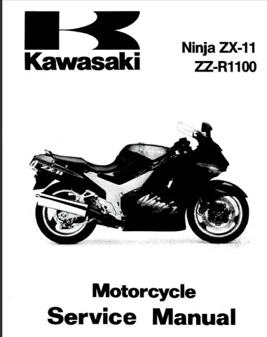 KAWASAKI ZX-11 NINJA ZZ-R1100 MOTORCYCLE SERVICE MANUAL 290 PAGES ENG