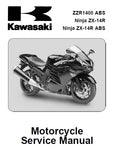 KAWASAKI ZX-14R NINJA ZX-14R ABS NINJA ZZR1400 ABS MOTORCYCLE SERVICE MANUAL INC SCHEM DIAGS 753 PAGES ENG