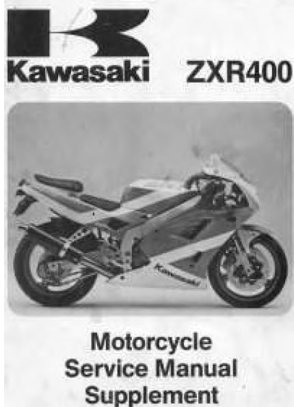 KAWASAKI ZXR400 MOTORCYCLE SERVICE MANUAL SUPPLEMENT INC SCHEM DIAGS 141 PAGES ENG