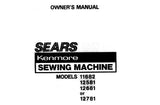 KENMORE 11682 12581 12681 12781 SEWING MACHINE OWNERS MANUAL 47 PAGES ENG