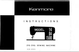 KENMORE 14 84 1500 SEWING MACHINE INSTRUCTION MANUAL 34 PAGES ENG