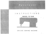 KENMORE 15/1649 SEWING MACHINE INSTRUCTION MANUAL 36 PAGES ENG