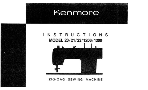 KENMORE 20 21 23 1206 1300 SEWING MACHINE INSTRUCTION MANUAL 29 PAGES ENG
