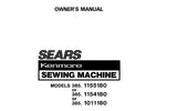 KENMORE 385.1155180 385.1154180 385.1011180 SEWING MACHINE INSTRUCTION MANUAL 48 PAGES ENG