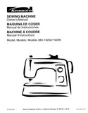 KENMORE 385.15202 385.15208 SEWING MACHINE MAQUINA DE COSER MACHINE A COUDRE OWNERS MANUAL MANUAL DE INSTRUCCIONES MANUEL D'INSTRUCTIONS 75 PAGES ENG ESP FRANC