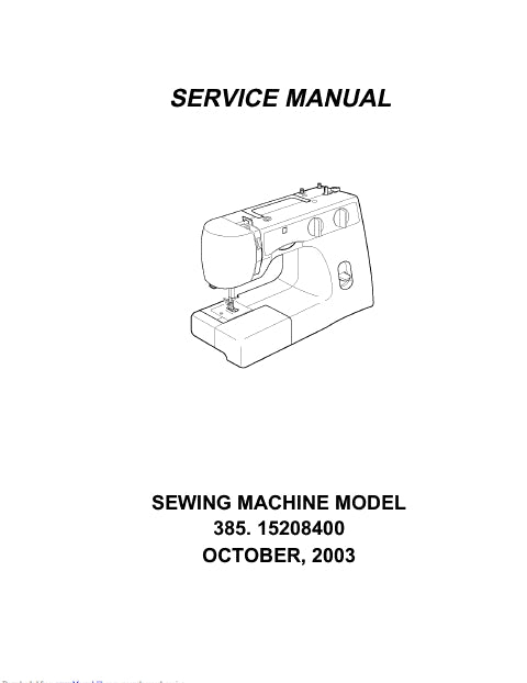 KENMORE 385.15208400 SEWING MACHINE SERVICE MANUAL 29 PAGES ENGLISH