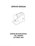 KENMORE 385.15208400 SEWING MACHINE SERVICE MANUAL 29 PAGES ENGLISH