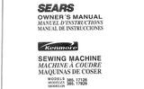 KENMORE 385.17126 385.17826 SEWING MACHINE MACHINE A COUDRE MAQUINA DE COSER OWNERS MANUAL MANUEL D'INSTRUCTIONS MANUAL DE INSTRUCCIONES 129 PAGES ENG FRANC ESP