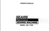 KENMORE 385.17526 SEWING MACHINE OWNERS MANUAL 76 PAGES ENG