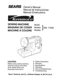 KENMORE 385.17628 SEWING MACHINE MAQUINA DE COSER MACHINE A COUDRE OWNERS MANUAL MANUAL DE INSTRUCCIONES MANUEL D'INSTRUCTIONS 109 PAGES ENG ESP FRANC