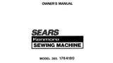 KENMORE 385.1764180 SEWING MACHINE OWNERS MANUAL 70 PAGES ENG