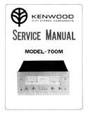 KENWOOD 700M STEREO POWER AMPLIFIER SERVICE MANUAL INC SCHEMATIC DIAGRAMS 26 PAGES ENG