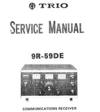 KENWOOD 9R-59DE TRIO COMMUNICATIONS RECEIVER SERVICE MANUAL INC SCHEMATIC DIAGRAMS 12 PAGES ENG