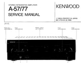 KENWOOD A-57 A-77 STEREO INTEGRATED AMPLIFIER SERVICE MANUAL INC SCHEMS 26 PAGES ENG